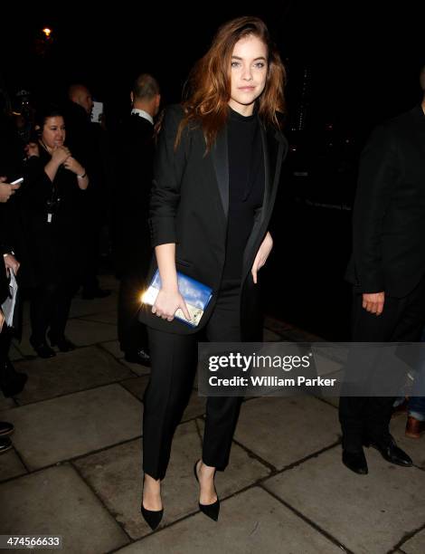 Barbara Palvin is seen arriving at ELLE Style Awards 2014 during London Fashion Week on February 18, 2014 in London, England.