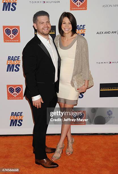 Personality Jack Osbourne and wife Lisa Osbourne arrive at the 22nd Annual Race To Erase MS at the Hyatt Regency Century Plaza on April 24, 2015 in...