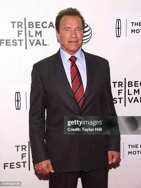 Former Governor of California Arnold Schwarzenegger attends the world premiere of "Maggie" during the 2015 Tribeca Film Festival at BMCC Tribeca PAC...