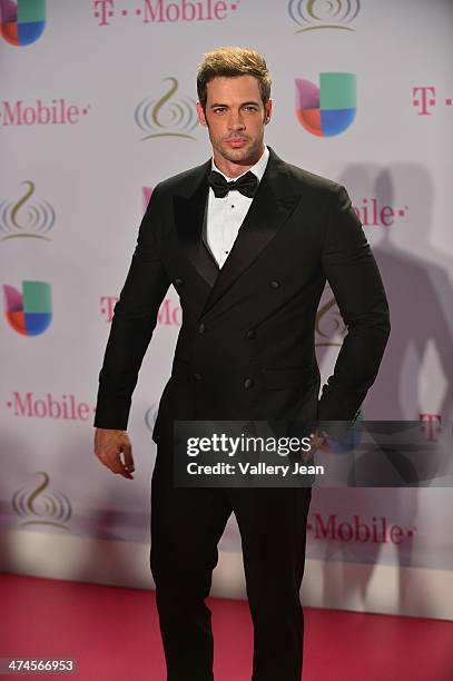 William Levy arrives at Premio Lo Nuestro a la Musica Latina 2014 at American Airlines Arena on February 20, 2014 in Miami, Florida.