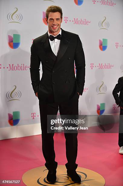 William Levy arrives at Premio Lo Nuestro a la Musica Latina 2014 at American Airlines Arena on February 20, 2014 in Miami, Florida.