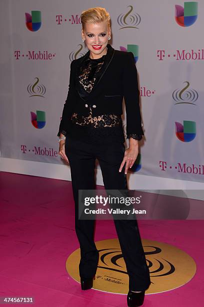 Fanny Lu arrives at Premio Lo Nuestro a la Musica Latina 2014 at American Airlines Arena on February 20, 2014 in Miami, Florida.