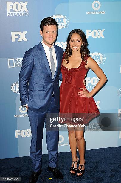 Jack Cutmore-Scott and Meaghan Rath attend 2015 FOX Programming Presentation at Wollman Rink, Central Park on May 11, 2015 in New York City.