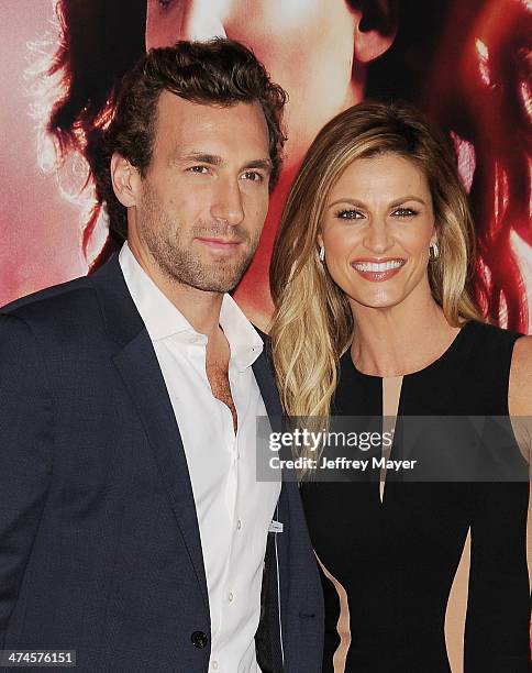 Professional hockey player Jarret Stoll; Erin Andrews arrive at the Los Angeles premiere of 'The Hunger Games: Catching Fire' at Nokia Theatre L.A....