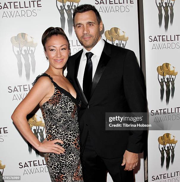 Alexandra Tonelli and Adrian Paul attend the International Press Academy Satellite Awards at InterContinental Hotel on February 23, 2014 in Century...