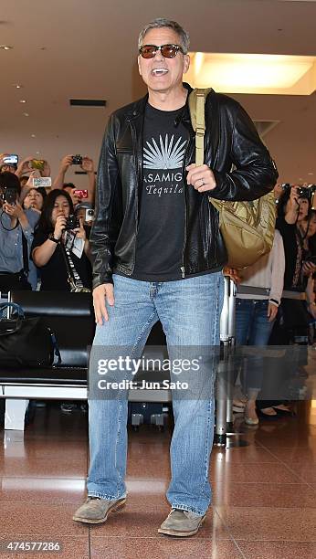 George Clooney is seen upon arrival at Haneda Airport on May 24, 2015 in Tokyo, Japan.