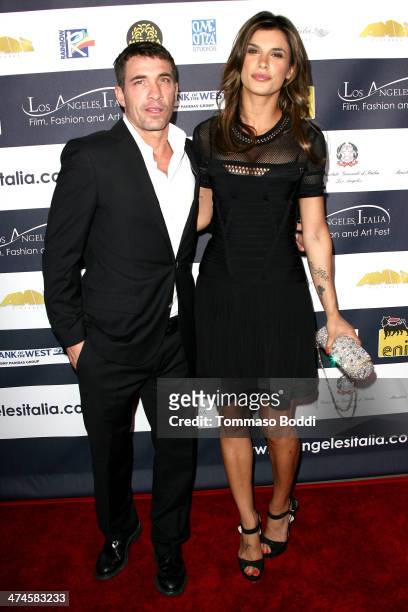 Actress Elisabetta Canalis and Dr. Brian Perri attend the 9th annual Los Angeles Italia Film, Fashion and Art Fest opening night ceremony held at the...