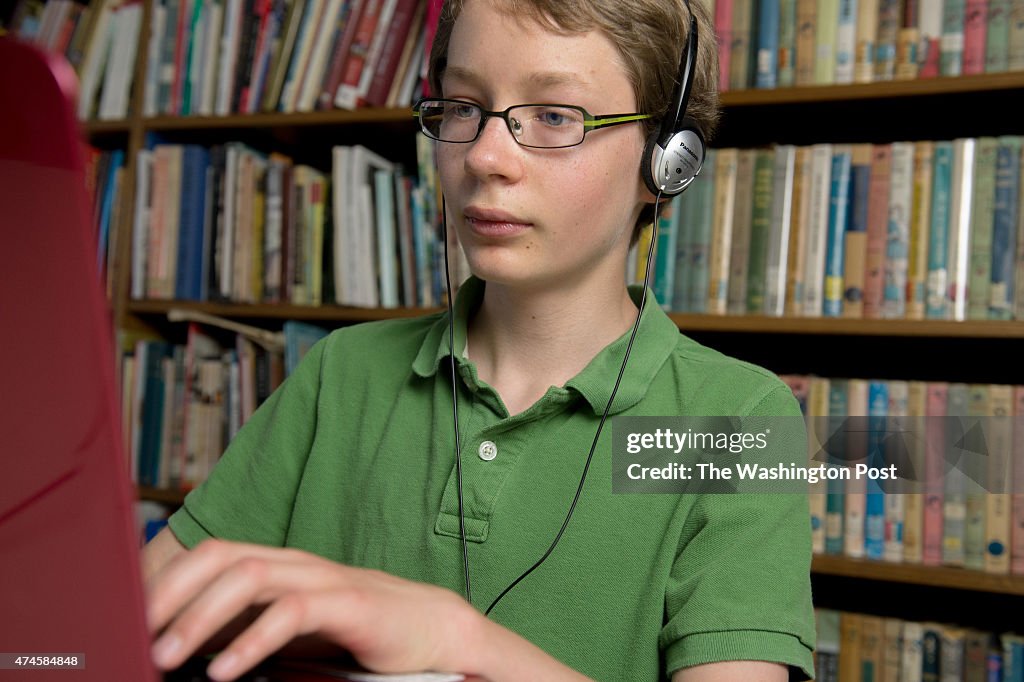 BERRYVILLE, VA - MAY 11:   13 year-old Edwin Estep studies for 