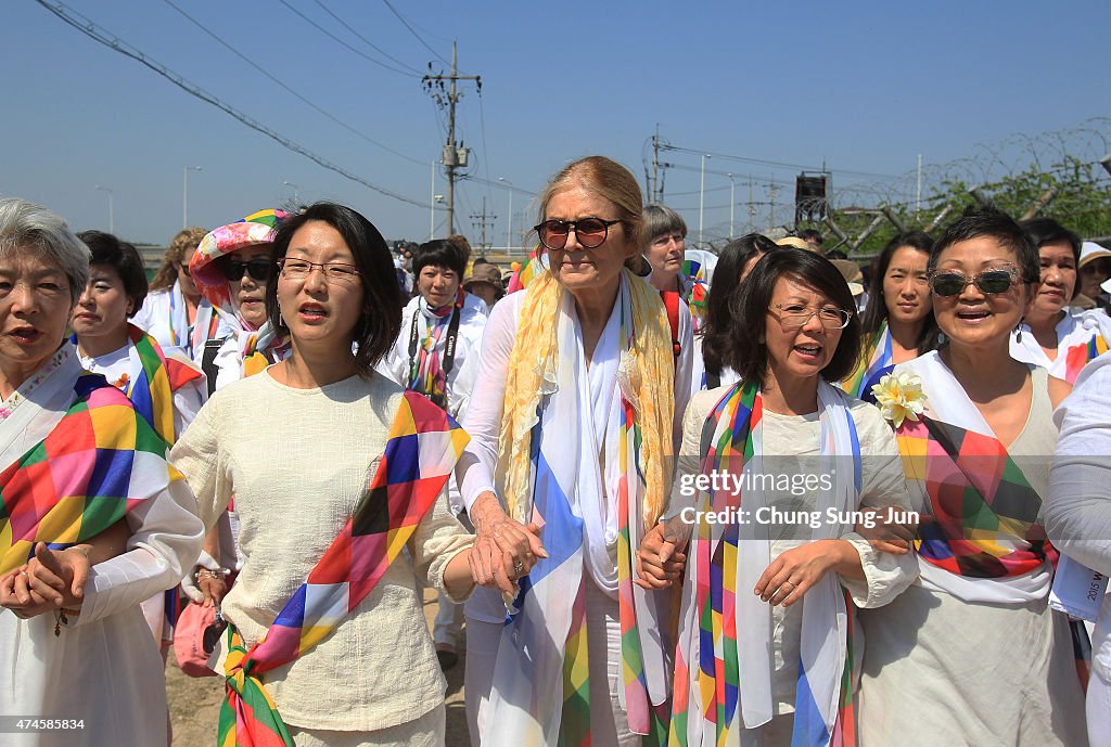 International Peace Activists March Demilitarized Zone In Korea
