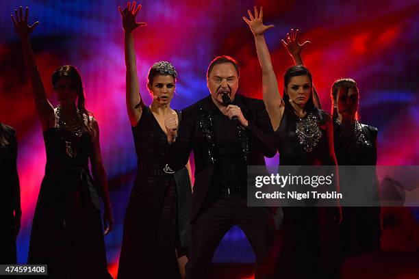 Knez of Montenegro performs on stage during the final of the Eurovision Song Contest 2015 on May 23, 2015 in Vienna, Austria. The final of the...