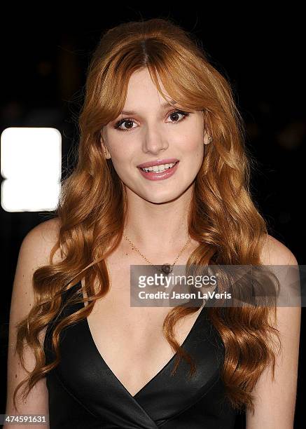 Actress Bella Thorne attends the premiere of "Vampire Academy" at Regal Cinemas L.A. Live on February 4, 2014 in Los Angeles, California.