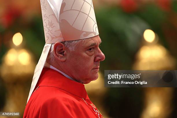 German cardinal Gerhard Ludwig Muller attend the Pentecost Celebration presided by Pope Francis on May 24, 2015 in Vatican City, Vatican. Pope...