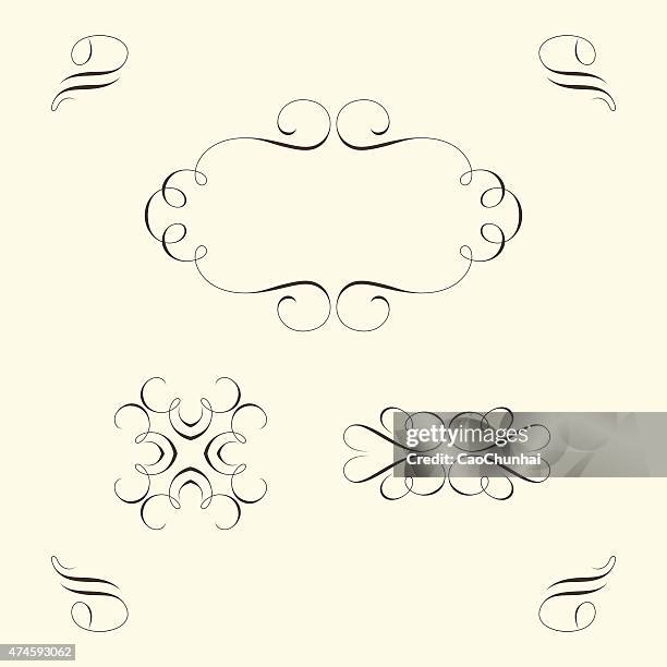 curve design elements - mirror frame stock illustrations