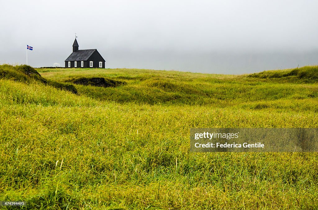 Little black church in Iceland