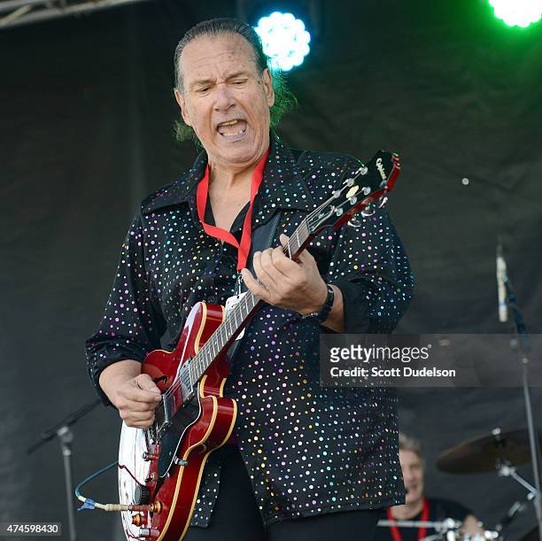 Singer/guitarist Mike Pinera of the classic rock band's Iron Butterfly and Blues Image performs onstage on May 23, 2015 in Bakersfield, California.