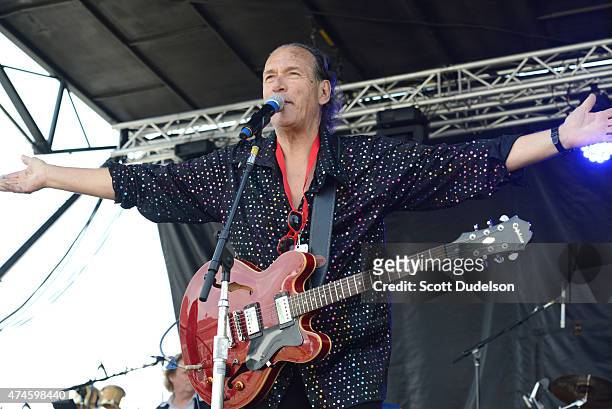 Singer/guitarist Mike Pinera of the classic rock band's Iron Butterfly and Blues Image performs onstage on May 23, 2015 in Bakersfield, California.