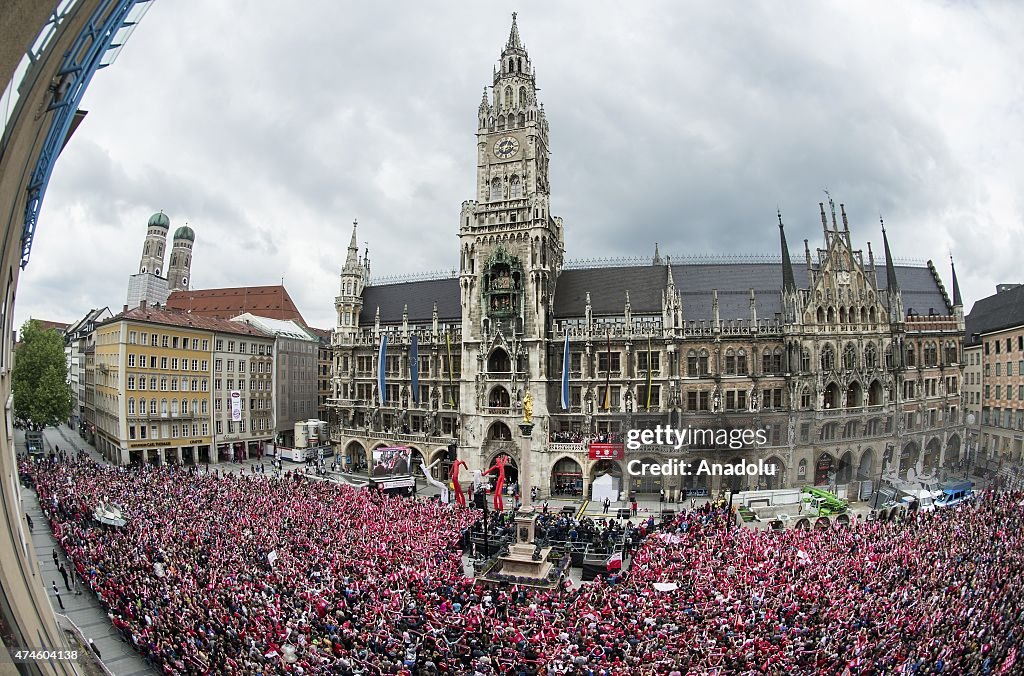 Bayern Munich celebrate Bundesliga Championship