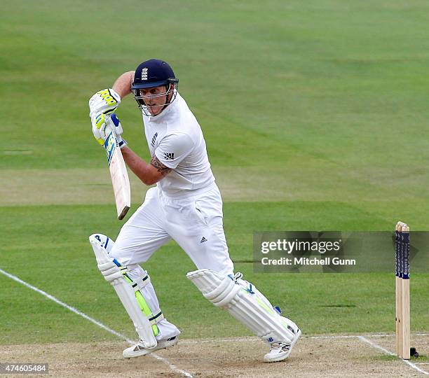 Ben Stokes of England batting during day four of the 1st Investec Test match between England and New Zealand at Lord's Cricket Ground on May 24, 2015...