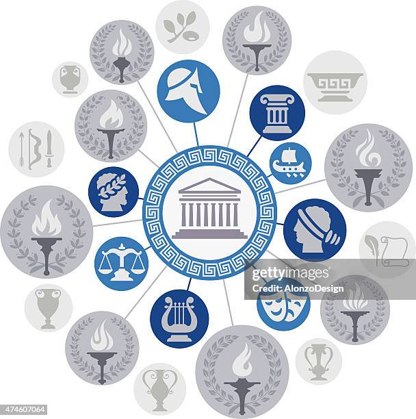 ancient greece montage - greek vase stock illustrations