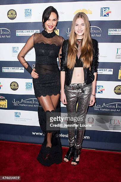 Model Eugenia Chernyshova and daughter Maria Chernyshova attend the 9th annual Los Angeles Italia Film, Fashion and Art Fest opening night ceremony...