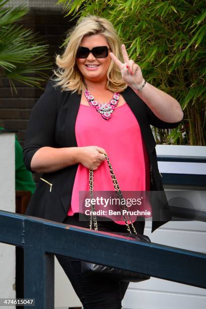 Gemma Collins from the semi-reality TV programme, The Only Way Is Essex is sighted at ITV Studios on February 24, 2014 in London, England.