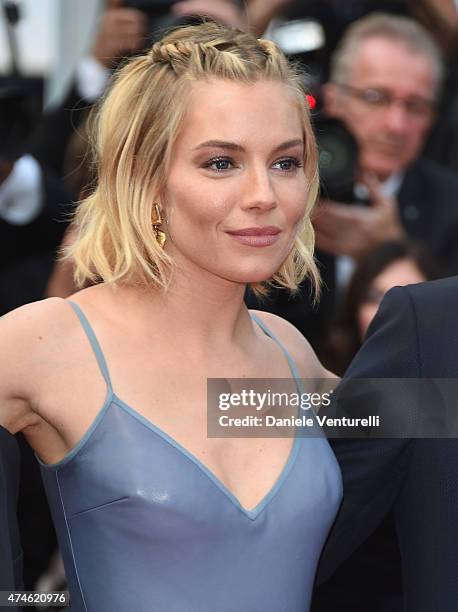 Jury member Sienna Miller attends the closing ceremony and "Le Glace Et Le Ciel" Premiere during the 68th annual Cannes Film Festival on May 24, 2015...