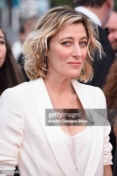 Valeria Bruni Tedeschi attends the closing ceremony and Premiere of "La Glace Et Le Ciel" during the 68th annual Cannes Film Festival on May 24, 2015...