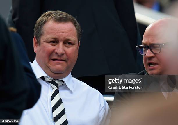 Newcastle United owner Mike Ashley looks on during the Barclays Premier League match between Newcastle United and West Ham United at St James' Park...