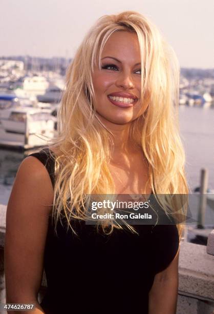 Actress Pamela Anderson attends "Baywatch" 100th Anniversary Celebration on October 22, 1994 at the Ritz-Carlton Hotel in Marina del Rey, California.