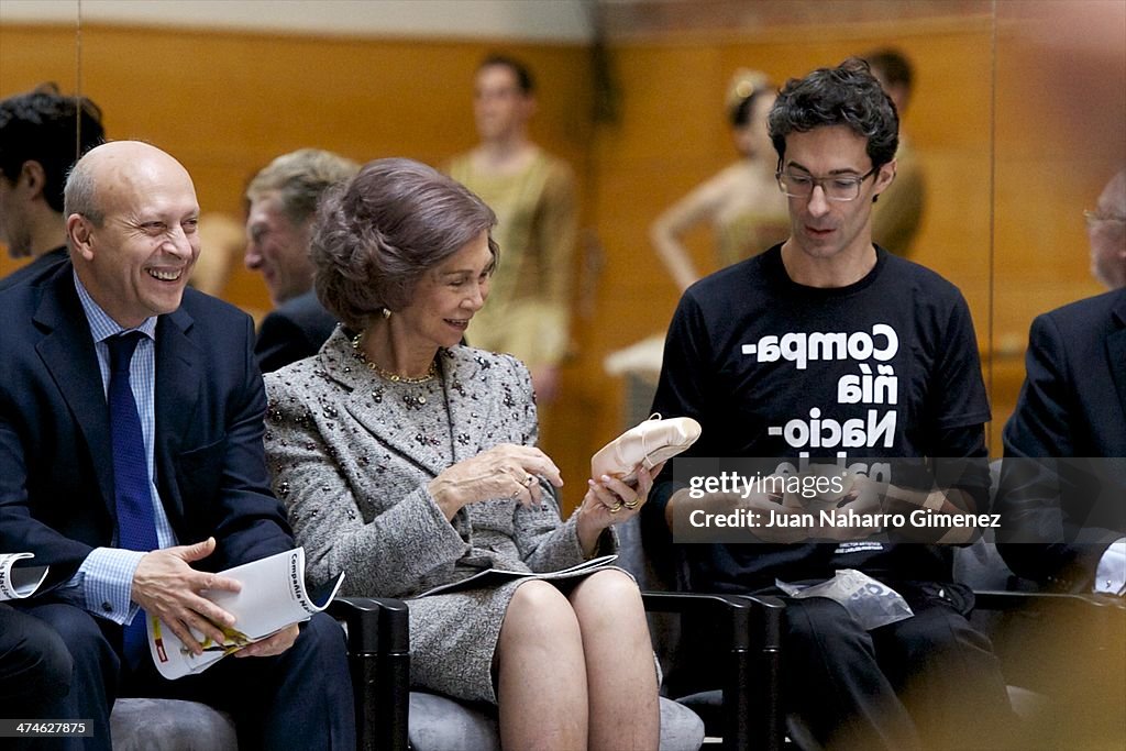 Queen Sofia of Spain Visit the Spanish National Ballet and National Dance Company