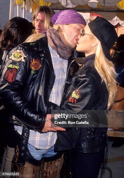 Actress Pamela Anderson and musician Brett Michaels of Poison attend the Love Ride 11 - 11th Annual Motocycle Rider's Fundraiser for the Muscular...