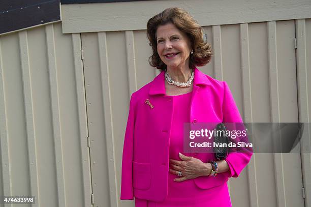 Queen Silvia of Sweden Attends The Childhood Day in Stockholm on May 24, 2015 in Stockholm, Sweden. .