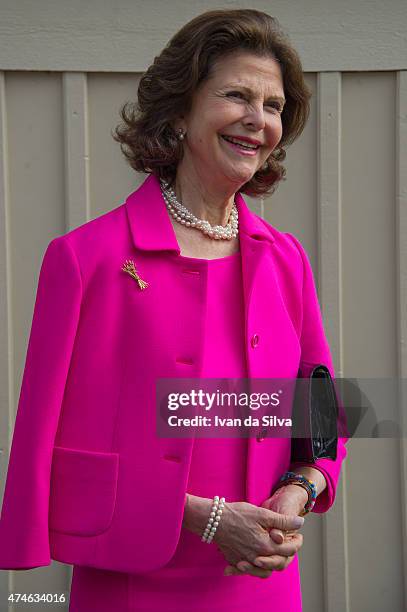 Queen Silvia of Sweden Attends The Childhood Day in Stockholm on May 24, 2015 in Stockholm, Sweden. .