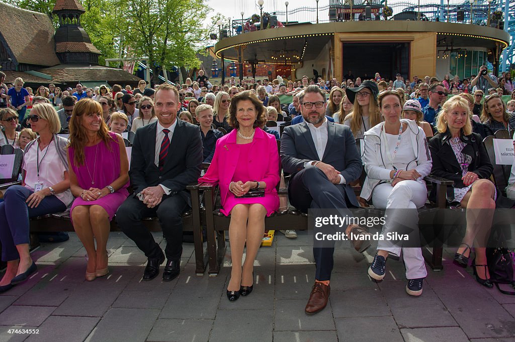 Queen Silvia Of Sweden Attends The Childhood Day In Stockholm