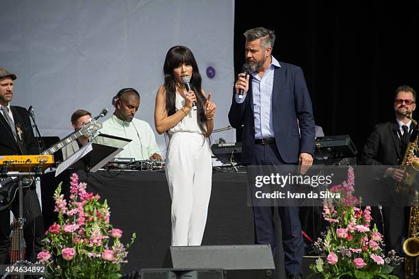 Artist Loreen and Program Manager Kenny Mattson attends the Childhood day at Djurgarden on May 24, 2015 in Stockholm, Sweden. .