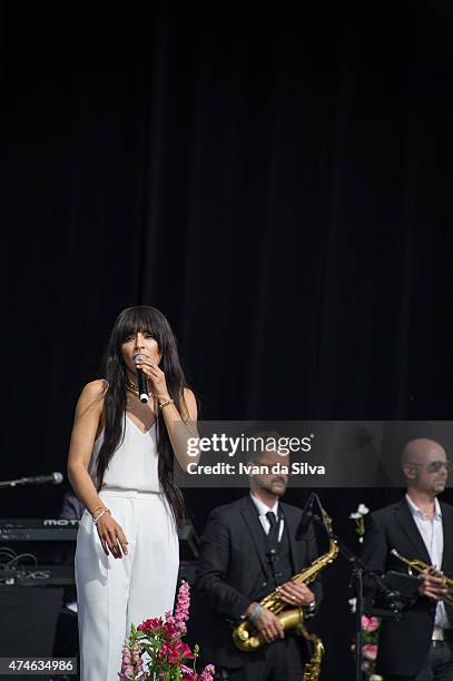 Artist Loreen attends the Childhood day at Djurgarden on May 24, 2015 in Stockholm, Sweden. .