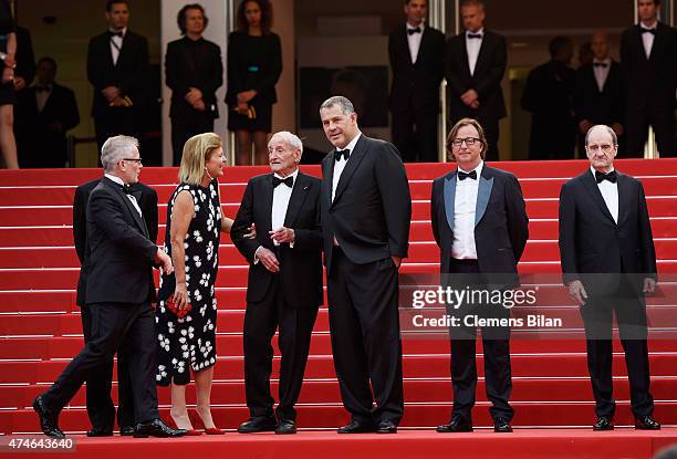 Glaciologist Claude Lorius, director Luc Jacquet and producer Richard Grandpierre attend the closing ceremony and "Le Glace Et Le Ciel" Premiere...