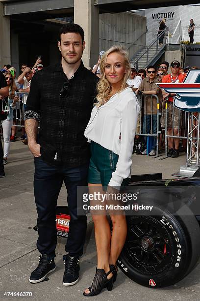 Matthew Lombardi and Nastia Liukin attend the Indy 500 on May 23, 2015 in Indianapolis, Indiana.