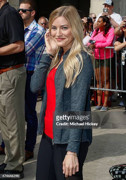Justine Ezarik attends the Indy 500 on May 23, 2015 in Indianapolis, Indiana.