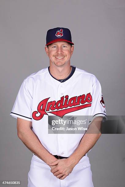 Elliot Johnson of the Cleveland Indians poses during Photo Day on Monday, February 24, 2014 at Goodyear Ballpark in Goodyear, Arizona.