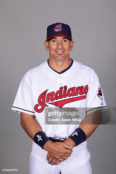 Matt Treanor of the Cleveland Indians poses during Photo Day on Monday, February 24, 2014 at Goodyear Ballpark in Goodyear, Arizona.