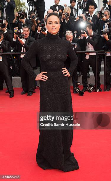 Michelle Rodriguez attends the closing ceremony and "Le Glace Et Le Ciel" Premiere during the 68th annual Cannes Film Festival on May 24, 2015 in...