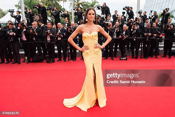 Izabel Goulart attends the closing ceremony and "Le Glace Et Le Ciel" Premiere during the 68th annual Cannes Film Festival on May 24, 2015 in Cannes,...