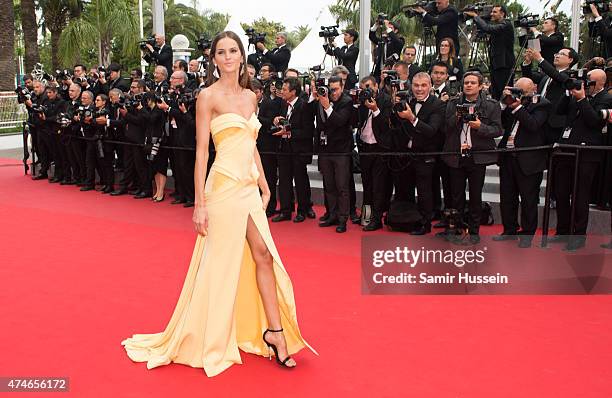 Izabel Goulart attends the closing ceremony and "Le Glace Et Le Ciel" Premiere during the 68th annual Cannes Film Festival on May 24, 2015 in Cannes,...