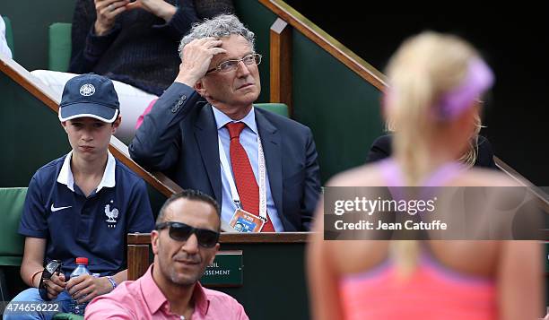 Nelson Monfort attends day 1 of the French Open 2015 held at Roland Garros on May 24, 2015 in Paris, France.