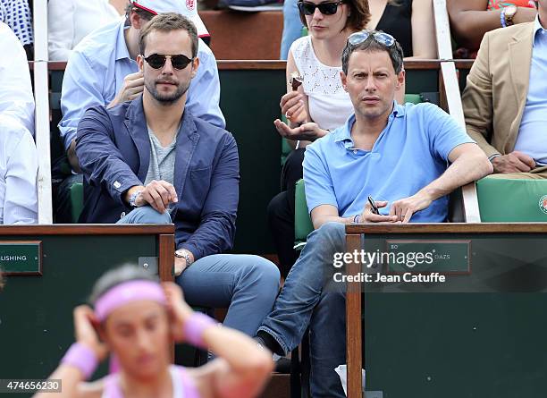 Marc Olivier Fogiel and his husband Francois Roelants attend day 1 of the French Open 2015 held at Roland Garros on May 24, 2015 in Paris, France.