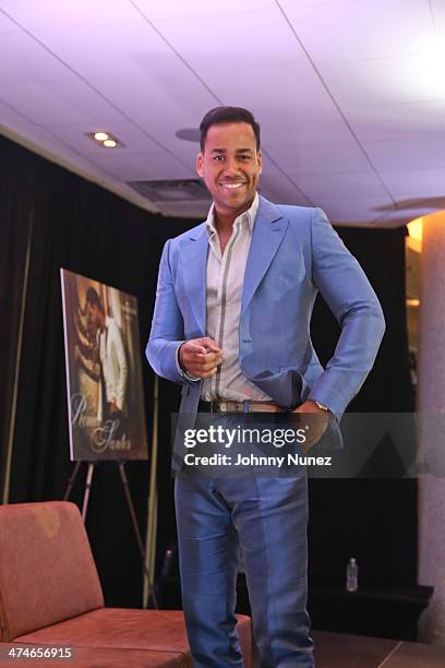 Romeo Santos attends Romeo Santos' "Formula, Vol 2" Album Release Press Conference at Yankee Stadium on February 24, 2014 in New York City.