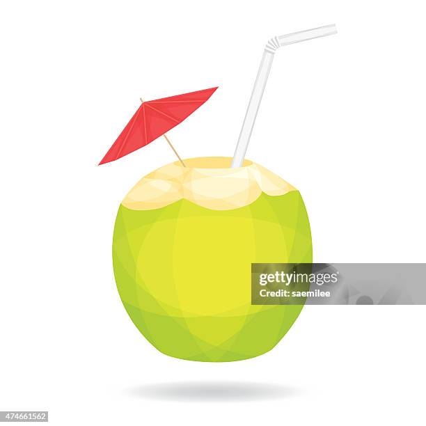 stockillustraties, clipart, cartoons en iconen met cocout on white background - kokosmelk