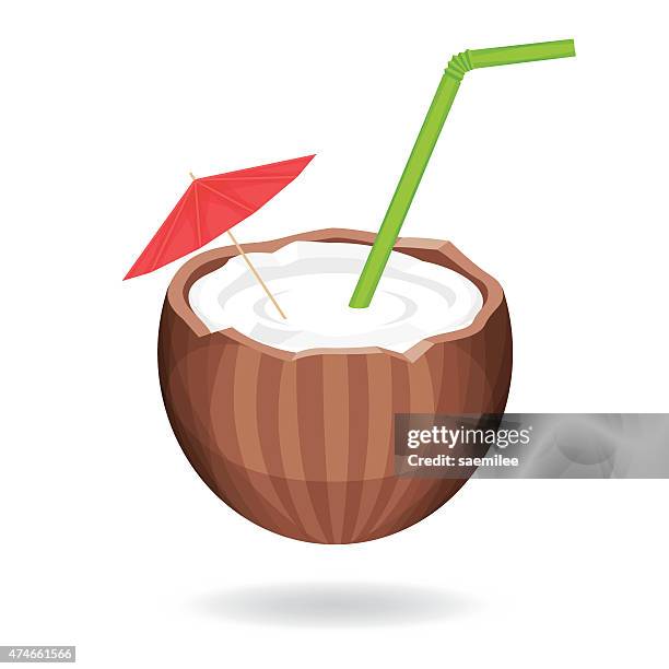 coconut water - coconut water isolated stock illustrations