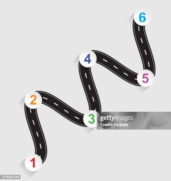 six steps road - 6 steps stock illustrations